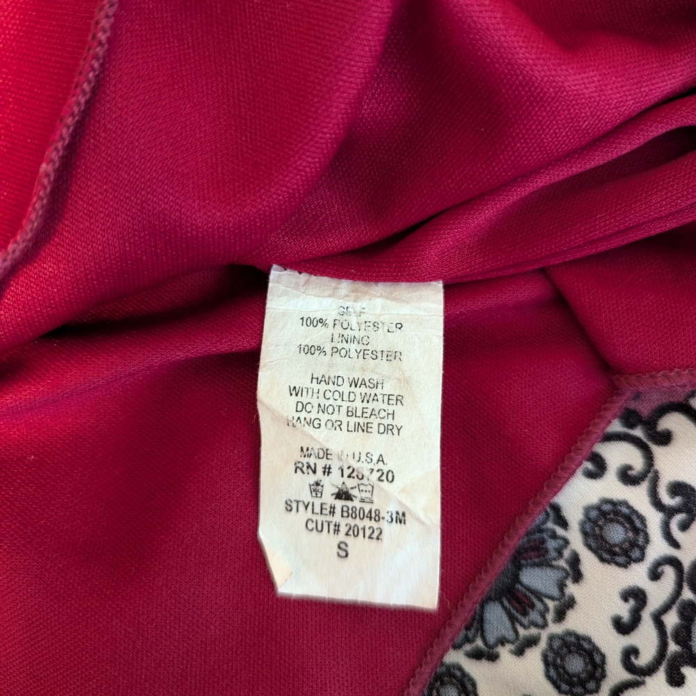 Aina Be Burgundy/Blue Lined Lightweight Floral Skirt - Size Small - Picture 5 of 5